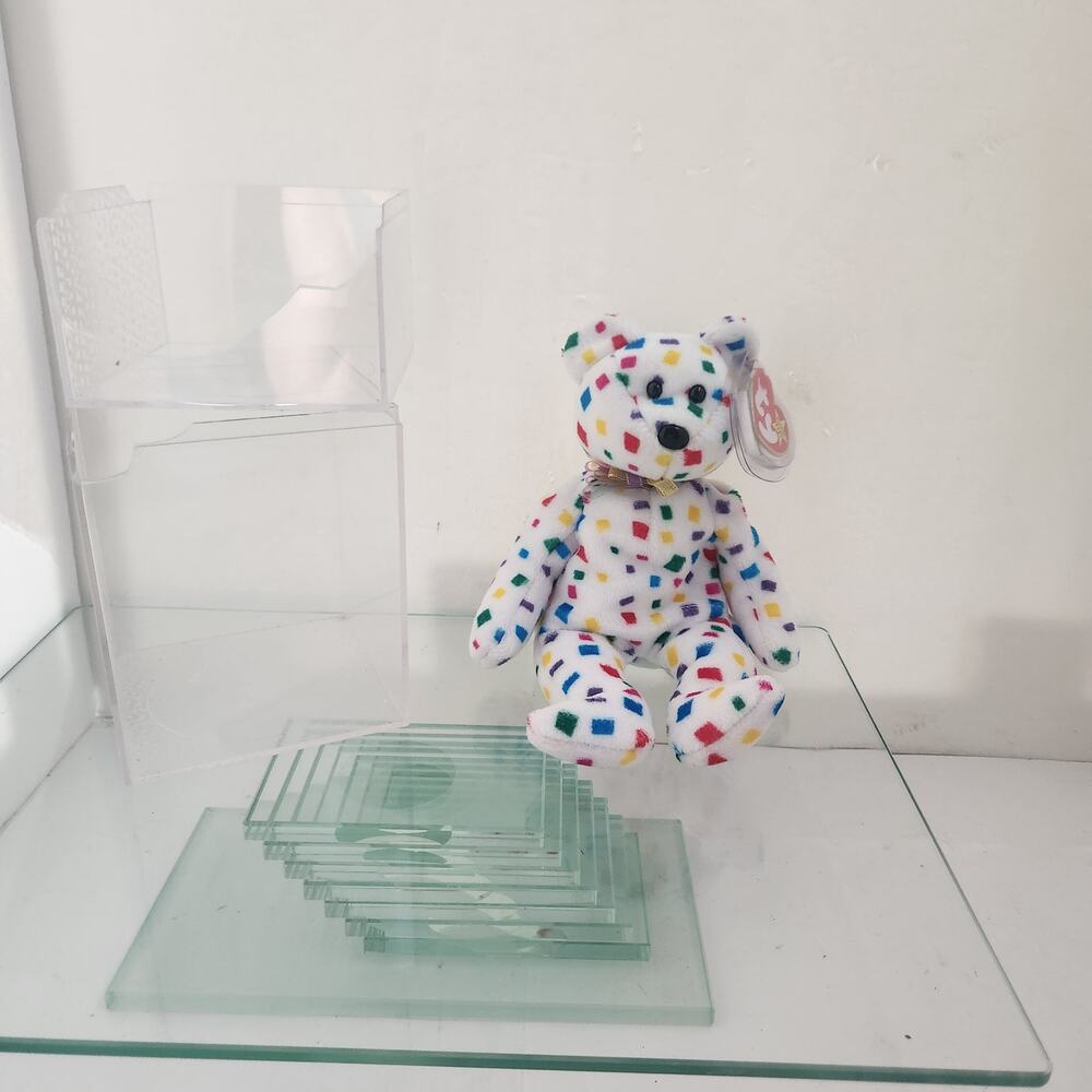 TY 2K 2000 Confetti Bear Beanie Baby Retired